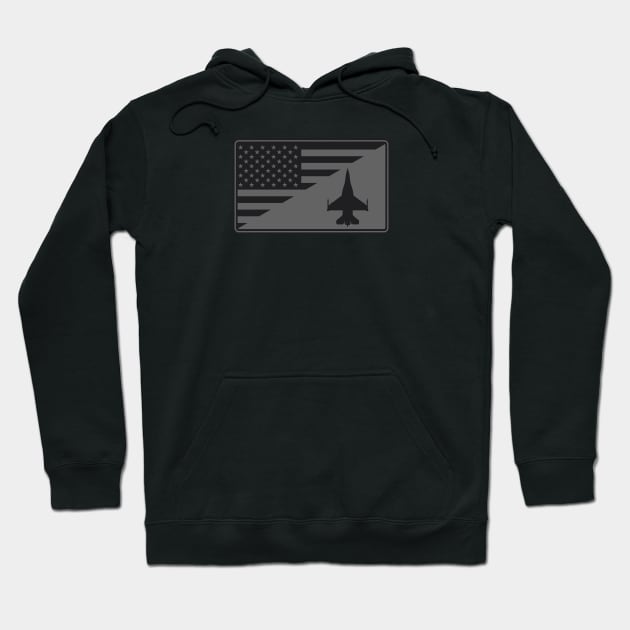 F-16 Viper US Flag (subdued) Hoodie by TCP